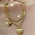 PULSEIRA CORRENTE DUPLA BOLINHAS E CORAÇÕES LISOS DOURADO AÇO 316L⭐️ - Imagem 2