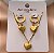 COLAR E BRINCO KIT ARGOLINHAS CORAÇÕES LOVE BOLEADOS DOURADO AÇO 316L⭐️ - Imagem 1