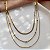 COLAR CORRENTE TRIPLA FITA FINA E BOLINHAS DOURADO AÇO 316L⭐️ - Imagem 2
