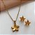 COLAR E BRINCO KIT FLORZINHA TEXTURIZADA DOURADO AÇO 316L⭐️ - Imagem 3