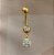 PIERCING UMBIGO PINGENTE PEDRAS ZIRCÔNIAS 10MM HASTE AÇO 316L FOLHEADO A OURO 18K SEMIJOIA PARA ATUALIZAÇÃO⭐️ - Imagem 1