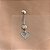 PIERCING UMBIGO PINGENTE CORAÇÃO CLÁSSICO ZIRCÔNIAS 10MM HASTE AÇO 316L FOLHEADO A RÓDIO SEMIJOIA PARA ATUALIZAÇÃO⭐️ - Imagem 1