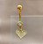 PIERCING UMBIGO PINGENTE CORAÇÃO CLÁSSICO ZIRCÔNIAS 10MM HASTE AÇO 316L FOLHEADO A OURO 18K SEMIJOIA PARA ATUALIZAÇÃO⭐️ - Imagem 1