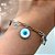 PULSEIRA CORRENTE PINGENTES PLAQUINHA, OLHO GREGO E CRISTAL AÇO 316L⭐️ - Imagem 1
