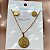COLAR E BRINCO MEDALHA NOSSA SENHORA DOURADO AÇO 316L⭐️ - Imagem 3