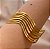 PULSEIRA/BRACELETE LARGO FIOS ONDULADOS DOURADO AÇO 316L⭐️ - Imagem 1