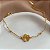 PULSEIRA DELICADA BOLINHAS PINGENTE FLORZINHA DOURADO AÇO 316L⭐️ - Imagem 2