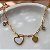 PULSEIRA CORRENTE PINGENTES CORAÇÕES LISO E MADREPÉROLA DOURADO AÇO 316L⭐️ - Imagem 3