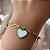PULSEIRA CORRENTE PINGENTES CORAÇÕES LISO E MADREPÉROLA DOURADO AÇO 316L⭐️ - Imagem 1