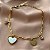 PULSEIRA CORRENTE PINGENTES CORAÇÕES LISO E MADREPÉROLA DOURADO AÇO 316L⭐️ - Imagem 2