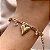 PULSEIRA CORRENTE PINGENTES CRISTAIS E CORAÇÃO LISO DOURADO AÇO 316L⭐️ - Imagem 1