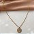COLAR PINGENTE PLAQUINHA REDONDA ZIRCÔNIAS DOURADO AÇO 316L⭐️ - Imagem 2