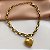 PULSEIRA CORRENTE PINGENTE CORAÇÃO LISO DOURADO AÇO 316L⭐️ - Imagem 2
