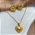 COLAR E BRINCO KIT CORAÇÃO MARTELADO BORBA MINI BOLINHAS DOURADO AÇO 316L⭐️ - Imagem 2