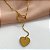 COLAR GRAVATINHA CORAÇÕES TRANSPASSADOS DOURADO AÇO 316L⭐️ - Imagem 2