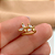 PIERCING FAKE BORBOLETAS ZIRCÔNIAS DOURADO AÇO 316L⭐️ - Imagem 2