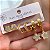 BRINCO KIT ARGOLINHAS FLORES CRISTAIS DOURADO AÇO 316L⭐️ - Imagem 2