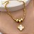 PULSEIRA CORRENTE GROSSA PINGENTE TREVO MADREPÉROLA DOURADO AÇO 316L⭐️ - Imagem 1