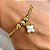 PULSEIRA CORRENTE GROSSA PINGENTE TREVO MADREPÉROLA DOURADO AÇO 316L⭐️ - Imagem 2