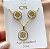 COLAR E BRINCO TREVO 4 FOLHAS MADREPÉROLA DOURADO AÇO 316L⭐️ - Imagem 2