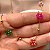 COLAR MINI FLORES DE CRISTAIS COLORIDO DOURADO AÇO 316L⭐️ - Imagem 3