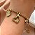 PULSEIRA CORRENTE PINGENTES VARIADOS CORAÇÃO VAZADO DOURADO AÇO 316L⭐️ - Imagem 2