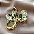 PRESILHA DE METAL FLOR HIBISCO LATERAL DOURADO BIJU - Imagem 3