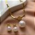 COLAR E BRINCO KIT PÉROLA DOURADO AÇO 316L⭐️ - Imagem 2
