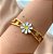 PULSEIRA/BRACELETE MARGARIDA ESMALTADA DOURADO AÇO 316L⭐️ - Imagem 1