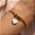 PULSEIRA VENEZIANA GROSSA PINGENTE CORAÇÃO MADREPÉROLA DOURADO AÇO 316L⭐️ - Imagem 1