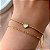 PULSEIRA DUPLA DELICADA MINI CORAÇÃO MADREPÉROLA DOURADO AÇO 316L⭐️ - Imagem 1