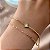 PULSEIRA DUPLA DELICADA MINI TREVO MADREPÉROLA DOURADO AÇO 316L⭐️ - Imagem 1