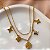 PULSEIRA DUPLA PINGENTES TREVOS VARIADOS DOURADO AÇO 316L⭐️ - Imagem 2