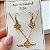 CONJUNTO COLAR E BRINCO TREVO PEDRAS OURO VELHO AÇO 316L⭐️(GRUPO 2) - Imagem 3