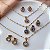 COLAR E BRINCO KIT ZIRCÔNIA REDONDA COM BORDA CRAVEJADA DOURADO AÇO 316L⭐️(GRUPO 1) - Imagem 2