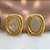 BRINCO RETANGULAR BORDA LISA MADREPÉROLA DOURADO AÇO 316L⭐️ - Imagem 4