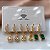 BRINCO KIT ARGOLINHAS CRAVEJADAS E PEDRAS ZIRCÔNIAS GOTAS DOURADO BIJU - Imagem 2