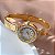 BRACELETE RELÓGIO FIVELA ZIRCÔNIAS DOURADO AÇO 316L⭐️ - Imagem 2