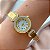 BRACELETE RELÓGIO FIVELA ZIRCÔNIAS DOURADO AÇO 316L⭐️ - Imagem 1