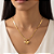 COLAR FITA FINA PINGENTE CORAÇÃO LARGO BOLEADO DOURADO AÇO 316L⭐️ - Imagem 1
