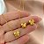 COLAR E BRINCO KIT BORBOLETA BOLEADA DOURADO AÇO 316L⭐️ - Imagem 2