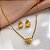 COLAR E BRINCO KIT CORAÇÃO BOLEADO DOURADO AÇO 316L⭐️ - Imagem 3