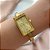 BRACELETE RELÓGIO RETANGULAR MINIMALISTA DOURADO AÇO 316L⭐️ - Imagem 3
