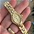 RELÓGIO FEMININO OVAL COM STRASS DOURADO BIJU - Imagem 1