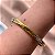 PULSEIRA / BRACELETE FIO CHANFRADO COM STRASS DOURADO AÇO 316L⭐️ - Imagem 2