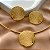 CONJUNTO DE COLAR ARO E BRINCO MEDALHA TEXTURIZADA DOURADO AÇO 316L⭐️ - Imagem 2