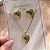 CONJUNTO COLAR E BRINCO CORAÇÃO COM PEDRA PEROLADA DOURADO AÇO 316L⭐️ - Imagem 4