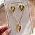 CONJUNTO COLAR E BRINCO CORAÇÃO COM PEDRA PEROLADA DOURADO AÇO 316L⭐️ - Imagem 6