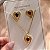 CONJUNTO COLAR E BRINCO CORAÇÃO COM PEDRA PEROLADA DOURADO AÇO 316L⭐️ - Imagem 5