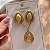 CONJUNTO COLAR E BRINCO GOTA COM PEDRA PEROLADA DOURADO AÇO 316L⭐️ - Imagem 4